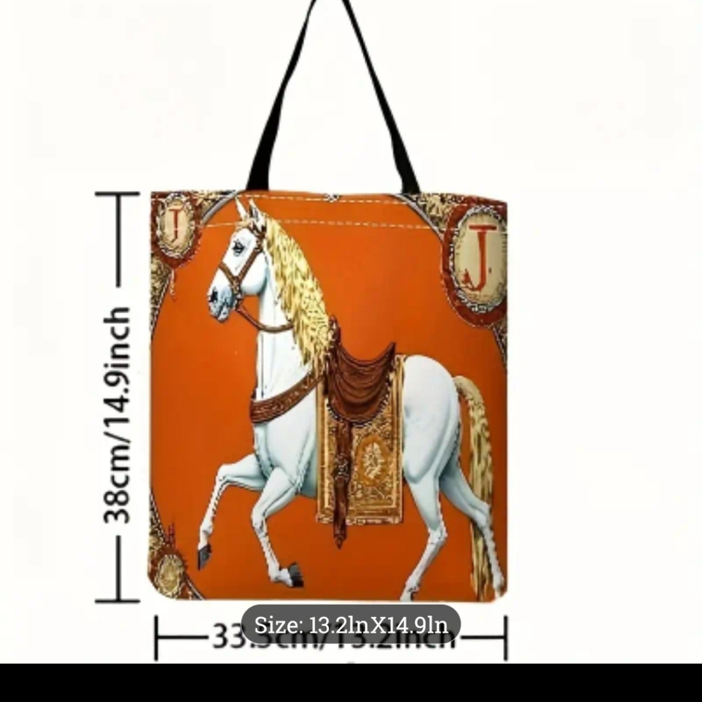 Elegant Orange Equestrian Tote 2026 Chinese horse Year